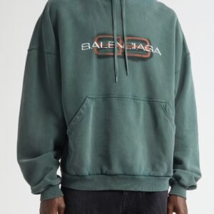 Balenciaga Large Fit BB Icon Stencil Graphic Hoodie