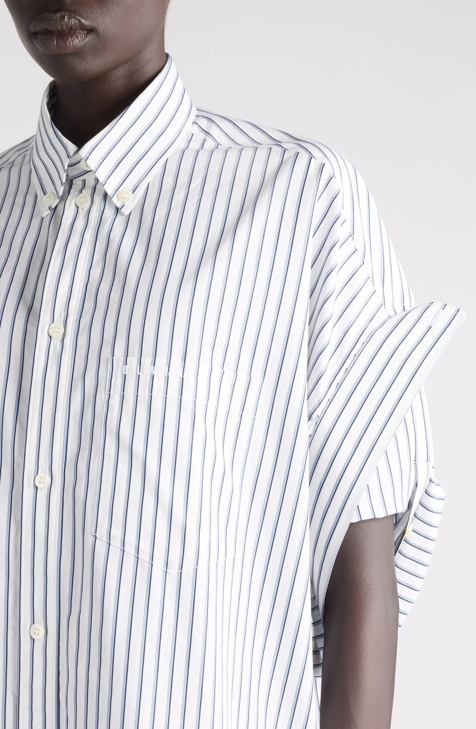 Balenciaga Tucked Short Sleeve Button-Down Shirt - Image 5
