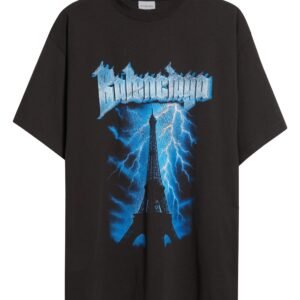 Balenciaga Paris Thunderstorm Oversize Graphic T-Shirt