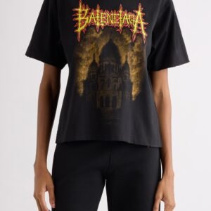Balenciaga Medium Fit Distressed Sacré Couer Graphic T-Shirt