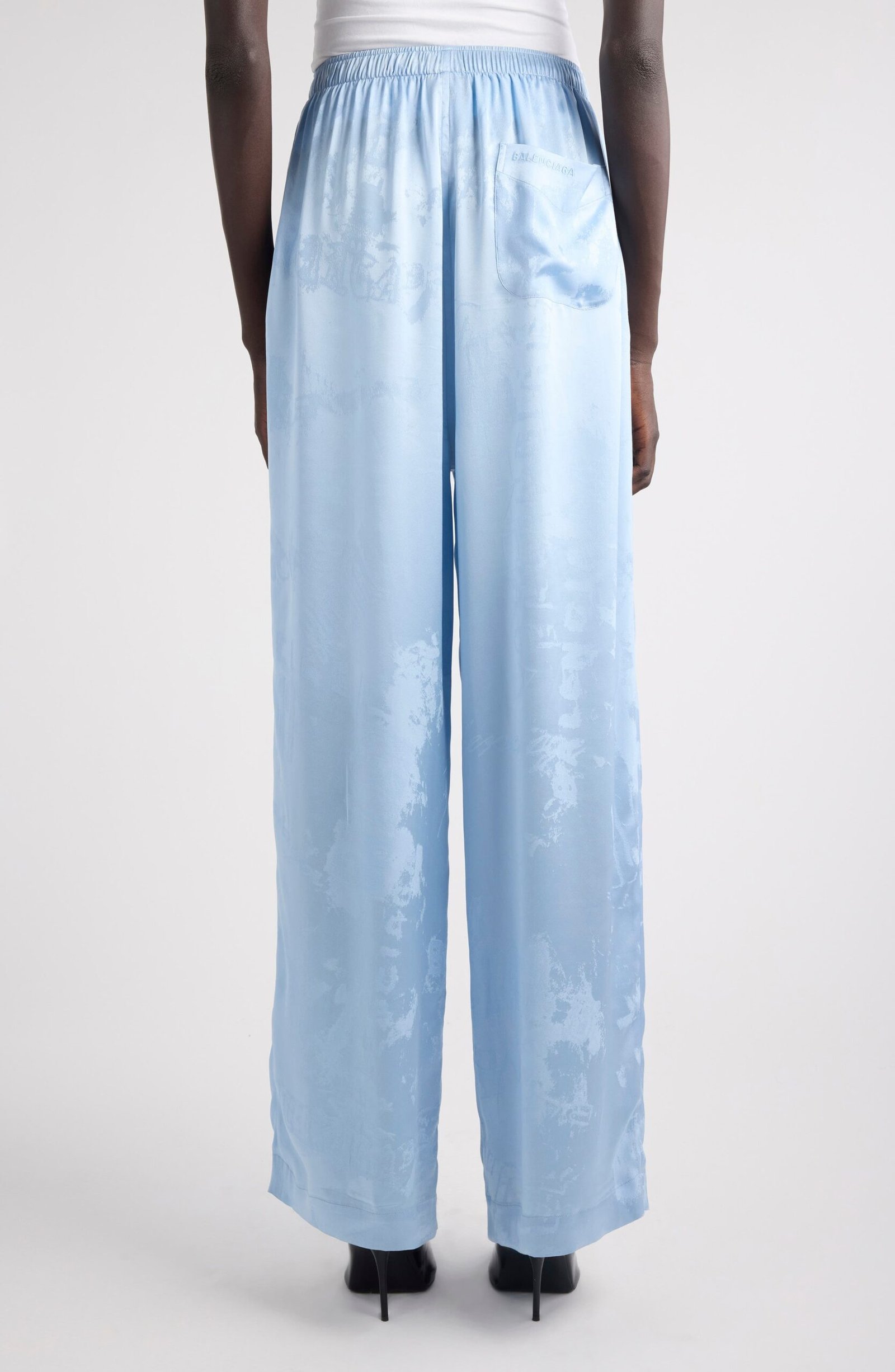 Balenciaga Washed Silk Jacquard Pajama Pants - Image 3