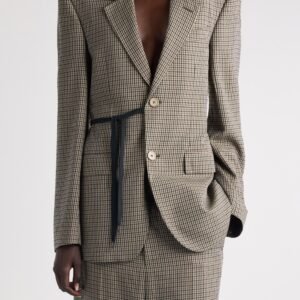 Balenciaga Check Side Tie Blazer