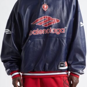 Balenciaga 3B Leather Polo Hoodie