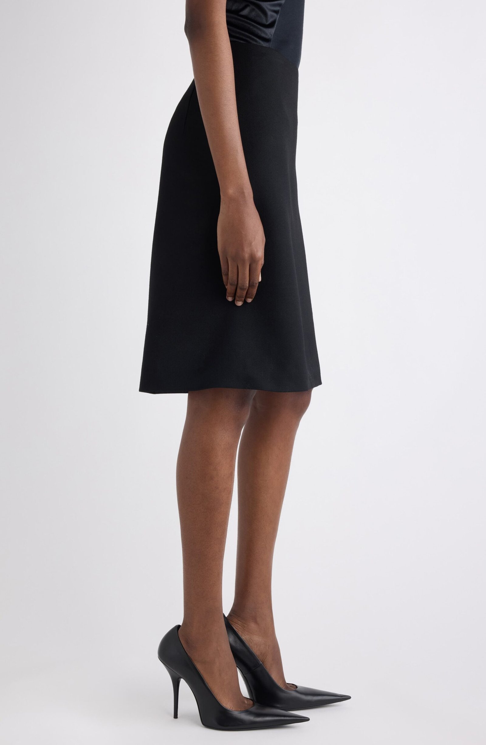 Balenciaga Wool Twill A-Line Midi Skirt - Image 4