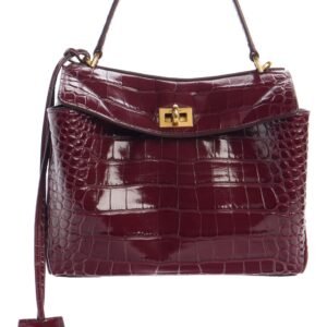 Balenciaga Mini Rodeo Croc Embossed Leather Top Handle Bag