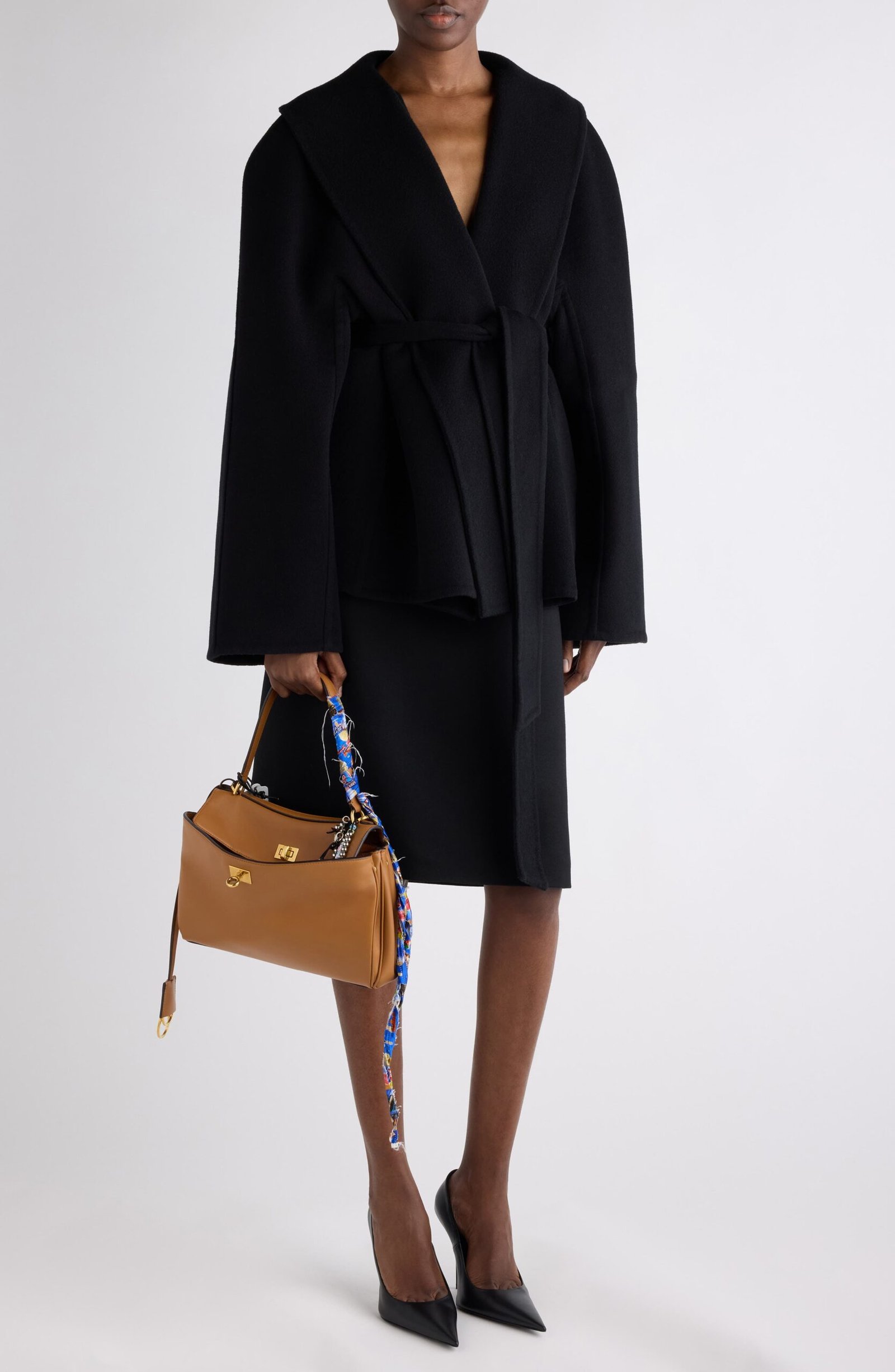 Balenciaga Wool Twill A-Line Midi Skirt - Image 2