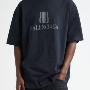 Balenciaga Medium Fit Nano BB Logo Graphic T-Shirt