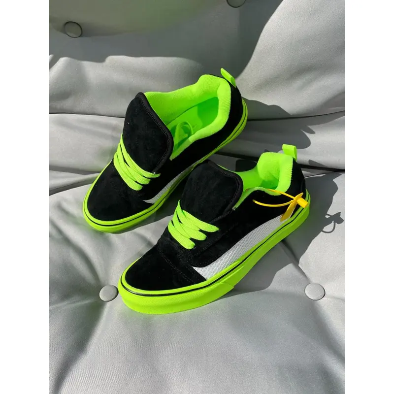 New Couple Sneakers Fluorescent Trendy Shoes Mint Casual Trainers Board Shoes Men Women All Seasons PU Leather Rubber Sole - Image 5