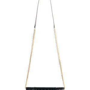 Balenciaga Hourglass Croc Embossed Patent Leather Wallet on a Chain