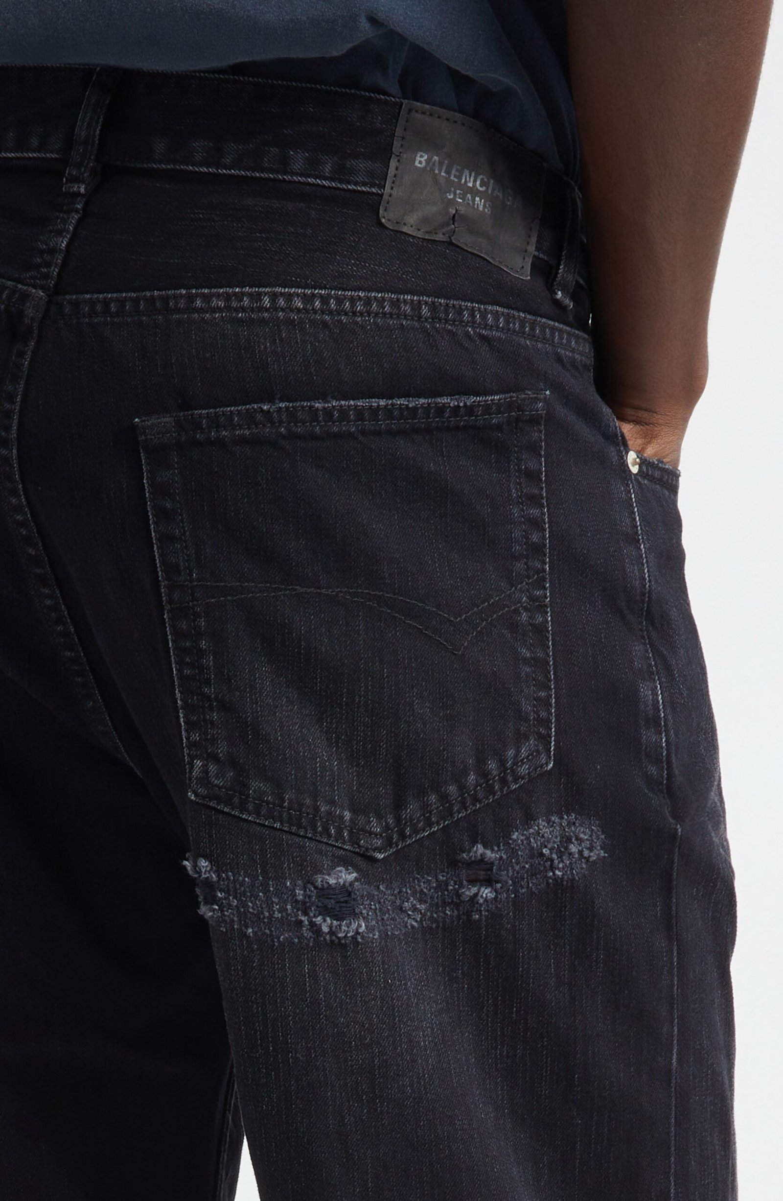 Balenciaga Distressed Relaxed Fit Jeans - Image 5