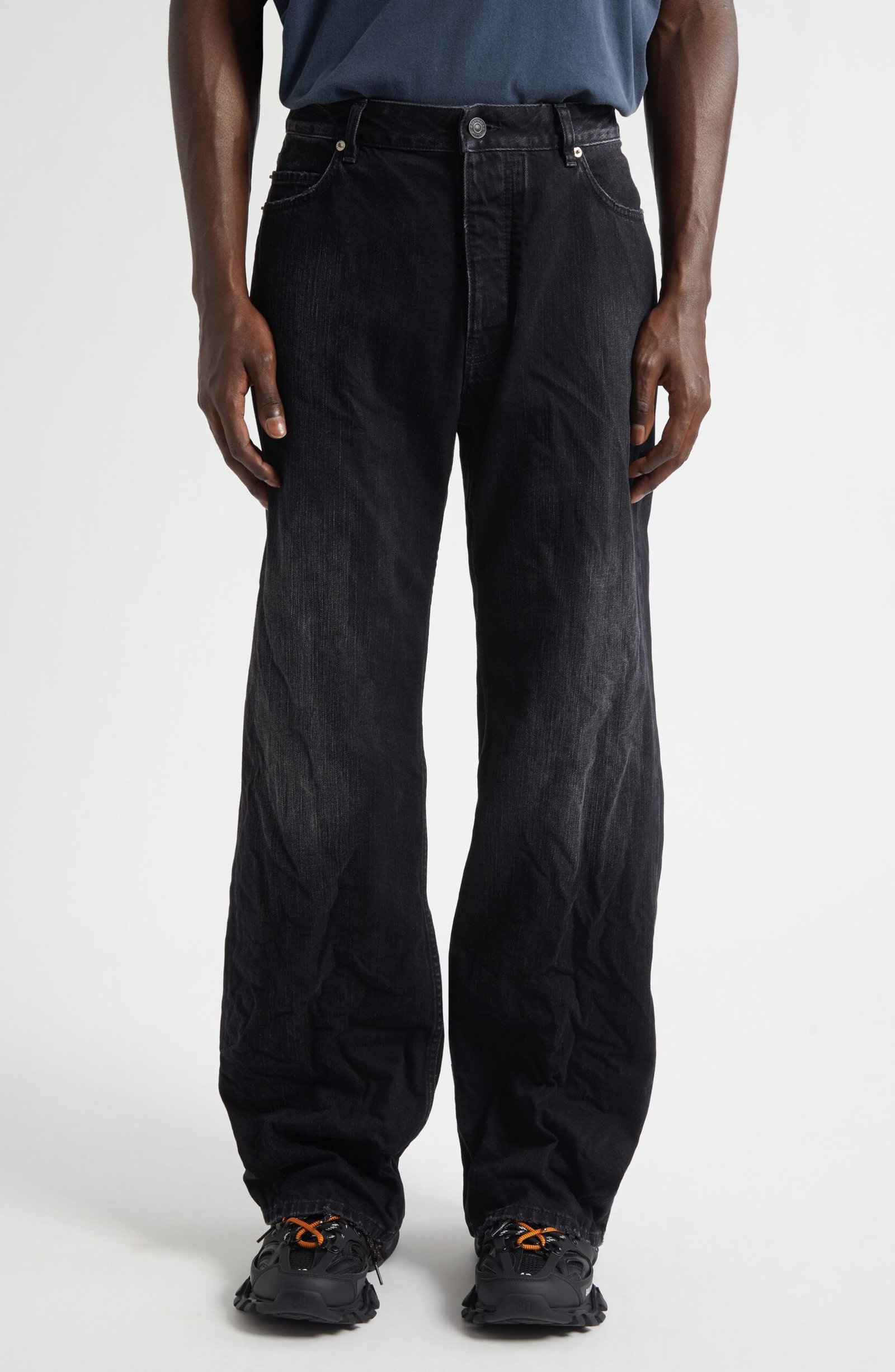 Balenciaga Distressed Relaxed Fit Jeans