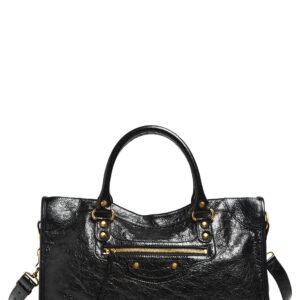 Balenciaga Medium Le City Crinkled Leather Tote
