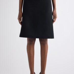 Balenciaga Wool Twill A-Line Midi Skirt