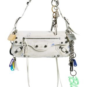 Balenciaga Small Le Cagole Used Effect Sling Bag with Charms