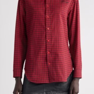 Balenciaga Standard Fit Plaid Flannel Button-Up Shirt