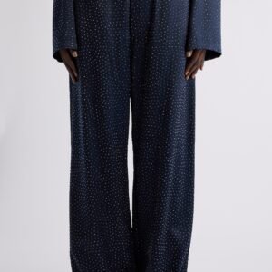 Balenciaga Crystal Embellished Satin Pajama Pants