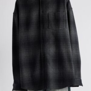 Balenciaga Oversize Plaid Wool Blend Flannel Button-Down Shirt