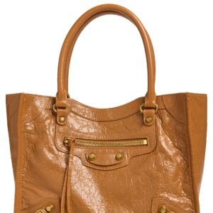 Balenciaga Mini Le City Crinkle Leather Top Handle Bag