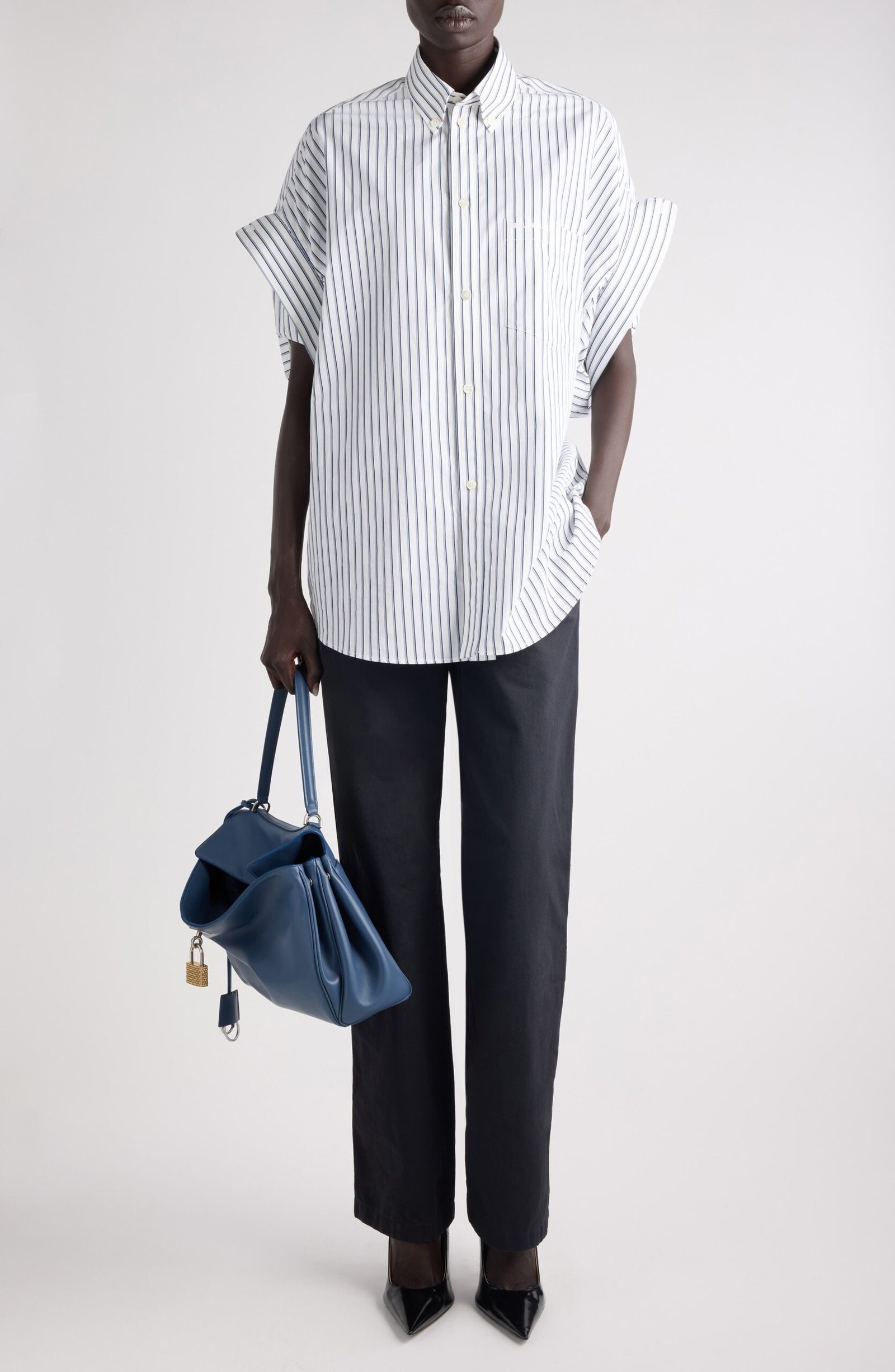 Balenciaga Tucked Short Sleeve Button-Down Shirt - Image 2