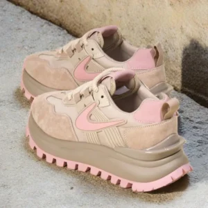 Trend Pink Shoes  Stylish Platform Sneakers for Women, Lightweight Daily Wear Dad Shoes with Anti-Slip Sole and Cushion Support