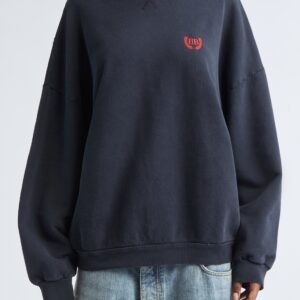 Balenciaga BB Logo Embroidered Distressed Sweatshirt