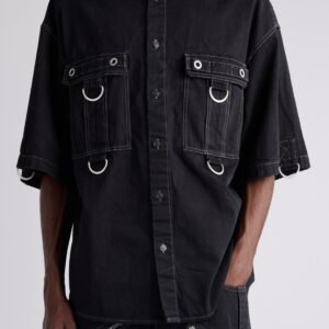 Balenciaga D-Ring Cotton Denim Utility Shirt