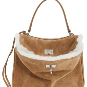 Balenciaga Mini Rodeo Suede & Fleece Top Handle Bag