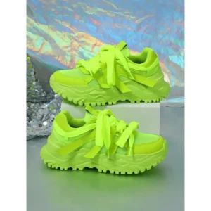 Men's Fashionable Lace Up Thick-soled Low Top Sneakers, 2024 New Style Casual Comfortable Sports Running Shoes, Chunky Sneakers for Daily Wear, Athletic Running Shoes