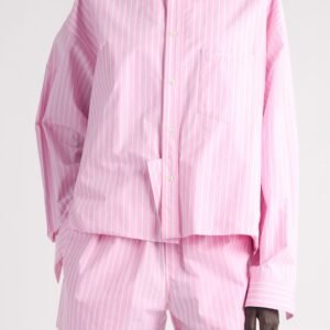 Balenciaga Folded Stripe Cotton Poplin Button-Up Shirt