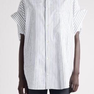 Balenciaga Tucked Short Sleeve Button-Down Shirt