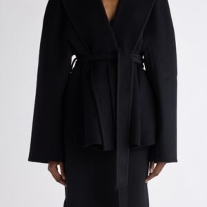 Balenciaga Wool Blend Wrap Coat