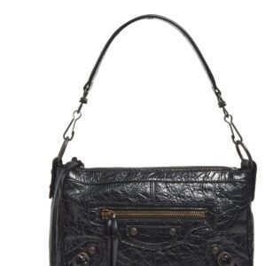 Balenciaga Mini Le City Moto Leather Shoulder Bag