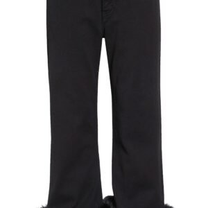 Balenciaga Faux Fur Trim Crop Flare Jeans