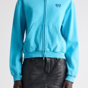 Balenciaga Laurel Embroidered Full Zip Dry Fleece Hoodie