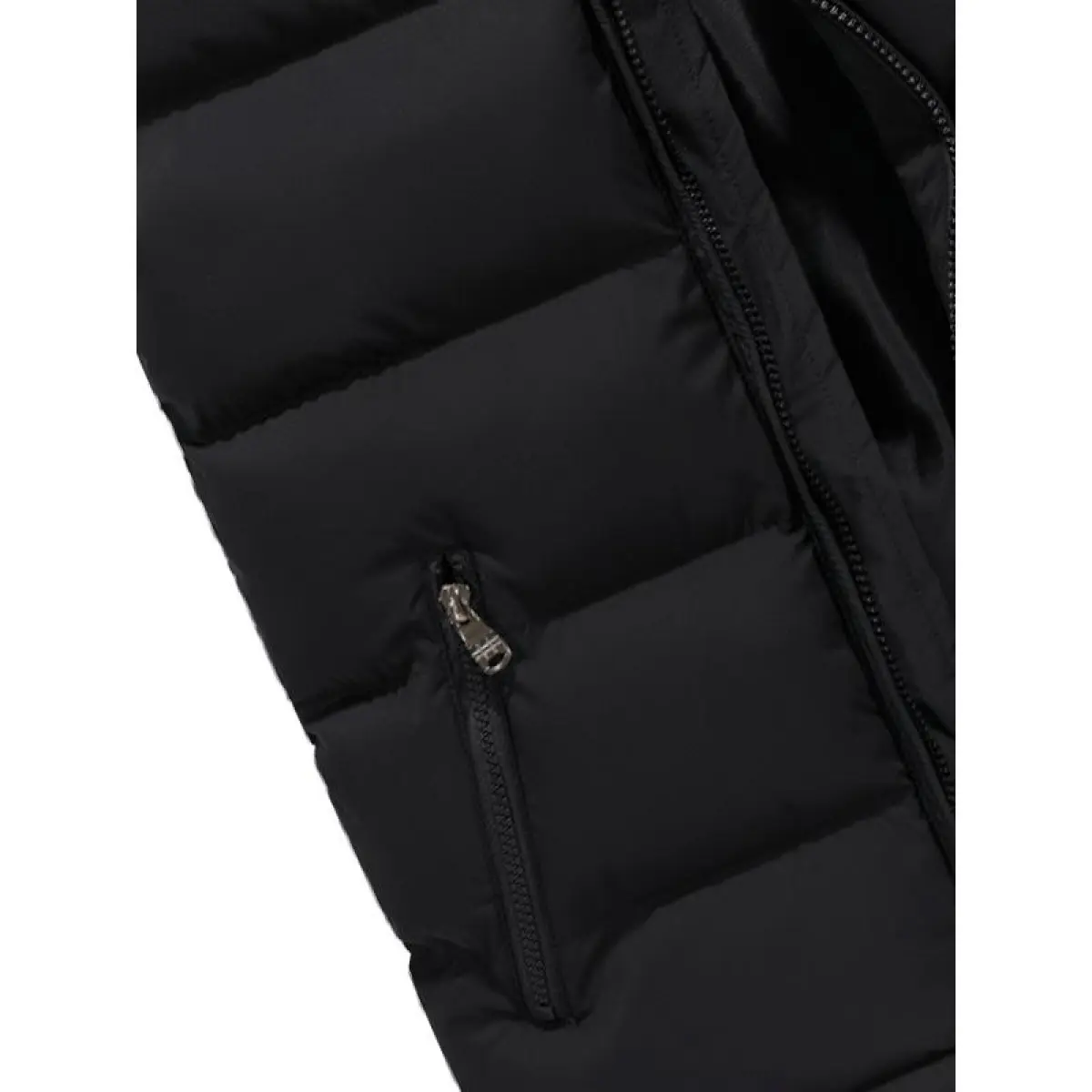 Windproof Solid Sleeveless Puffer Vest for Men Outdoor Active Zip-Up Stand Collar with Zipper Pockets Water-Resistant Breathable Polyester Sportswear. - Image 8