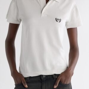 Balenciaga Laurel Embroidered Fitted Cotton Piqué Polo