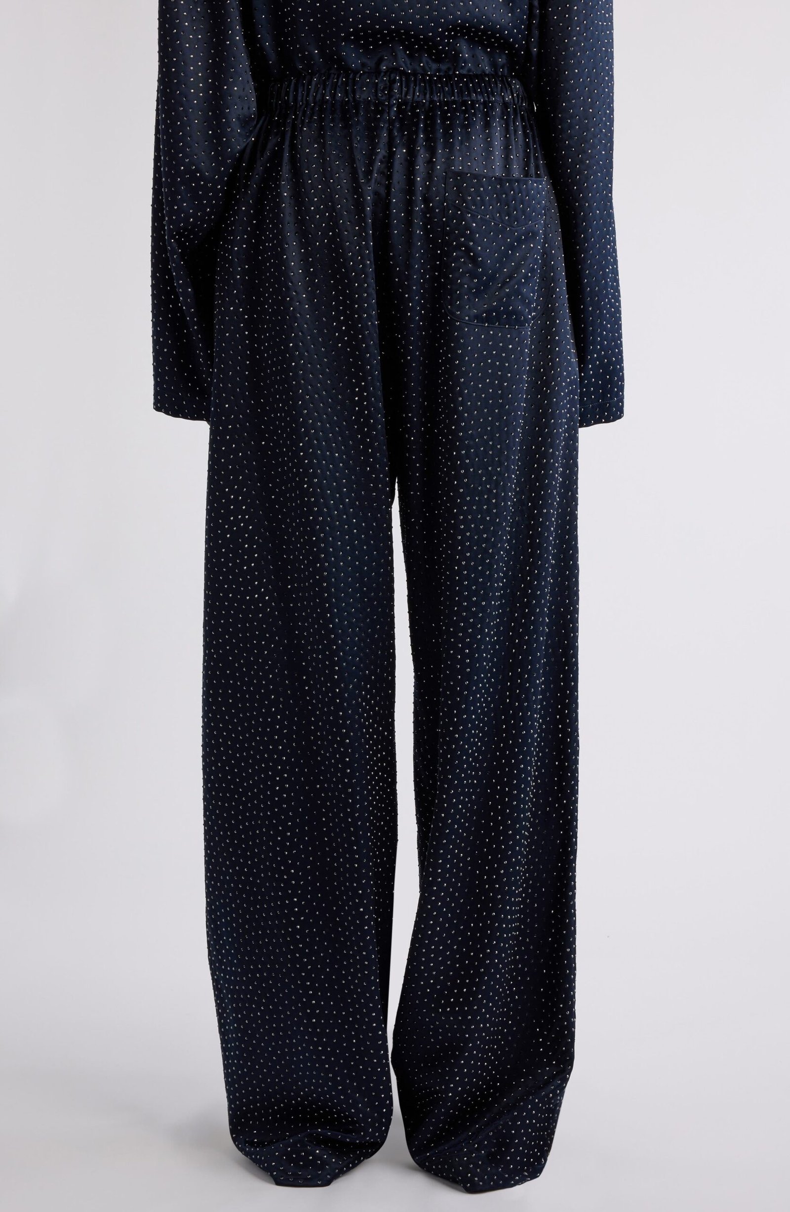 Balenciaga Crystal Embellished Satin Pajama Pants - Image 3