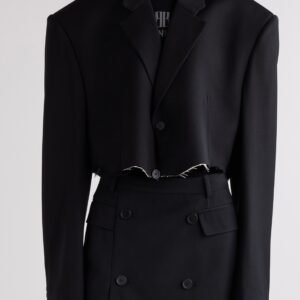 Balenciaga Cutoff Crop Single Breasted Blazer