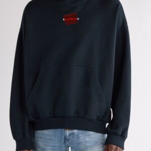 Balenciaga Medium Fit Taped Logo Graphic Hoodie