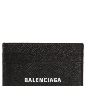 Balenciaga Cash Logo Leather Card Case
