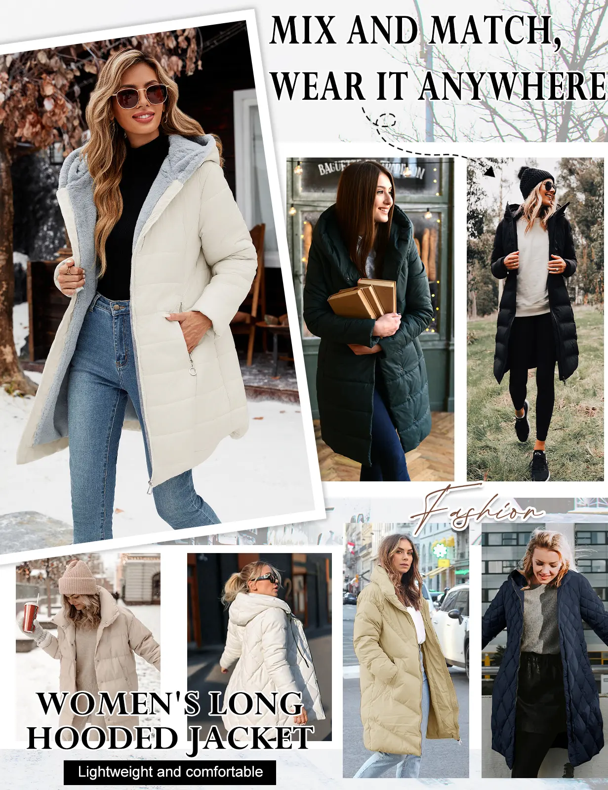 2025 Fitted Women's Winter Windproof Fur Warm Slim Fit Down Jacket - Waterproof Long Ski Coat for Commuting Womenswear Tops Basic Fitted Minimalist Outerwear Army Green. winter activewear - Image 5