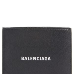 Balenciaga Cash Logo Leather Wallet