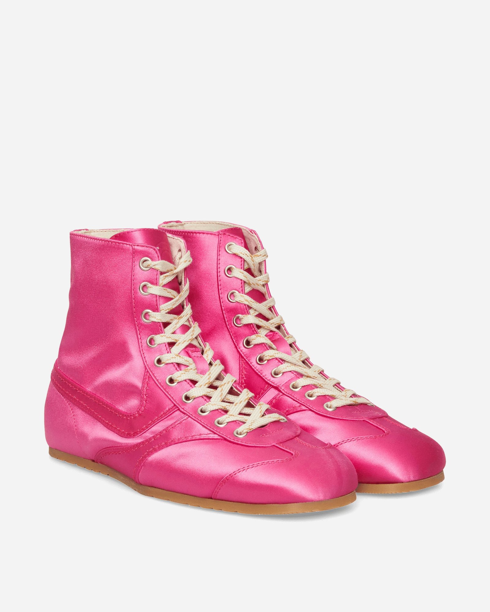 Satin High Top Sneakers Fuchsia - Image 2