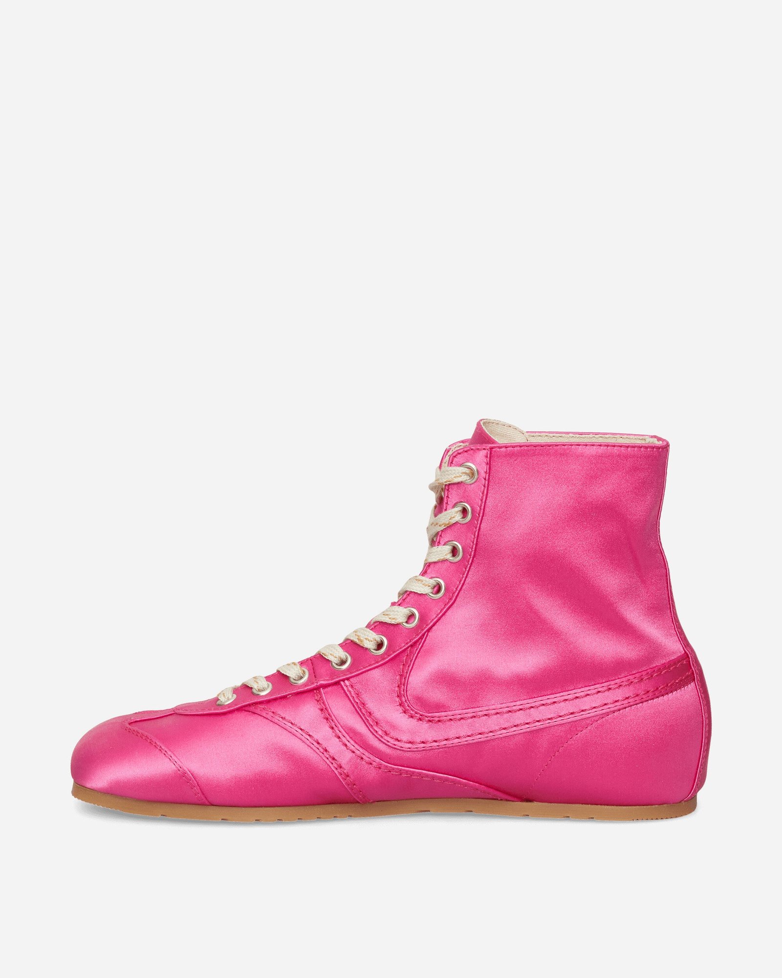 Satin High Top Sneakers Fuchsia - Image 3