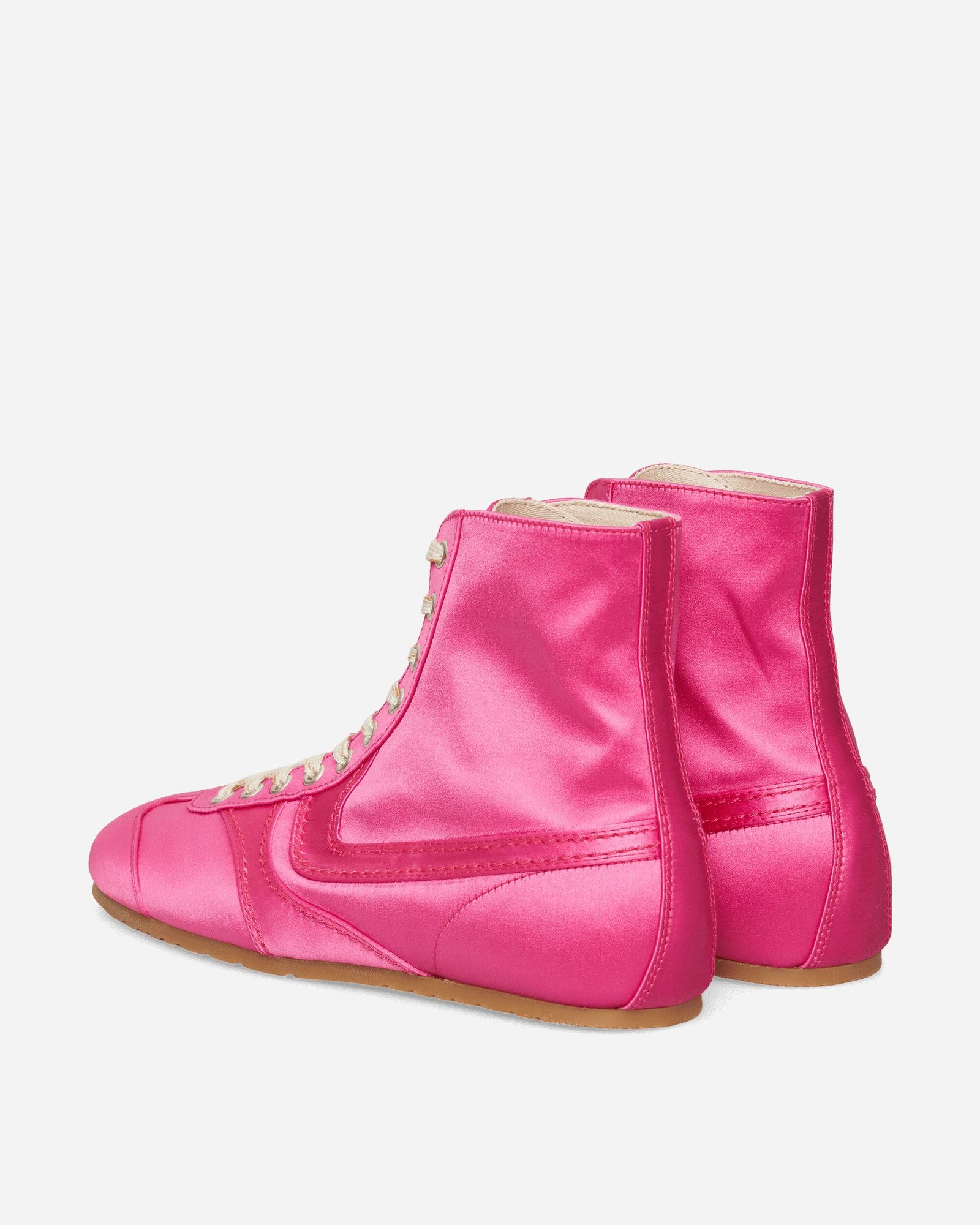 Satin High Top Sneakers Fuchsia - Image 4