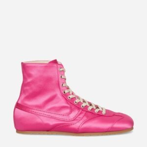 Satin High Top Sneakers Fuchsia