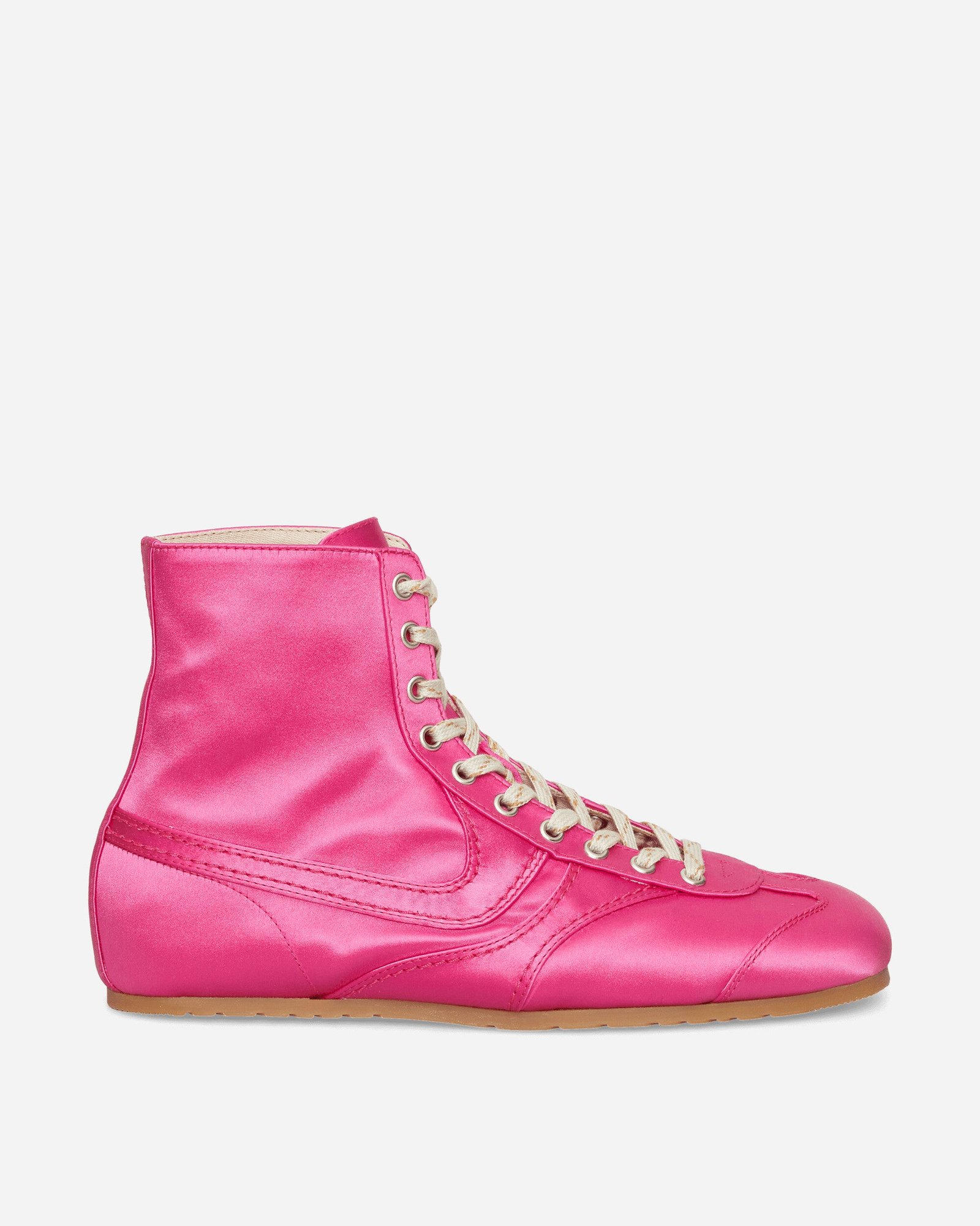 Satin High Top Sneakers Fuchsia