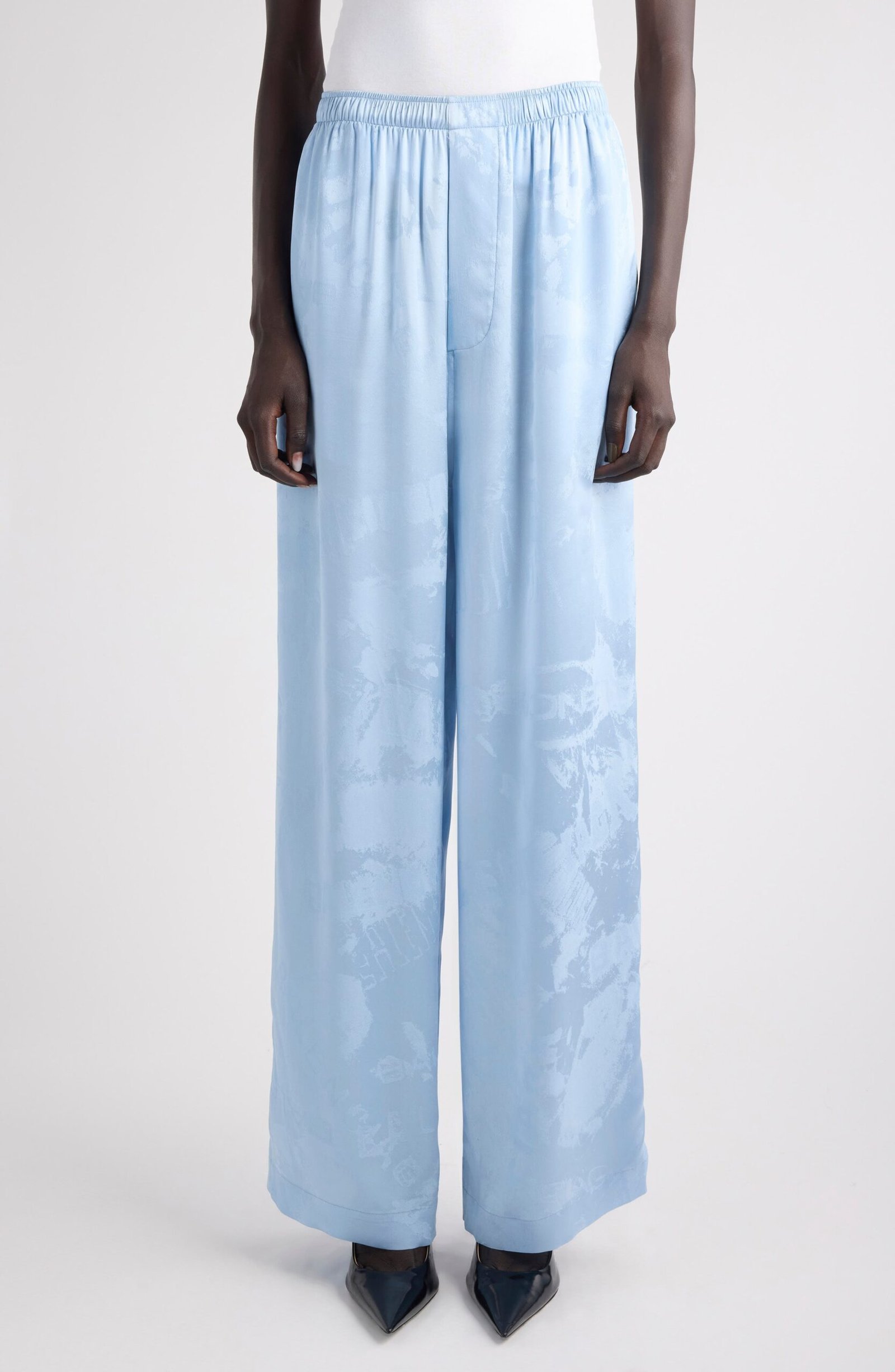 Balenciaga Washed Silk Jacquard Pajama Pants
