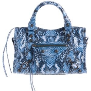 Balenciaga Mini Le City Python Embossed Leather Handbag
