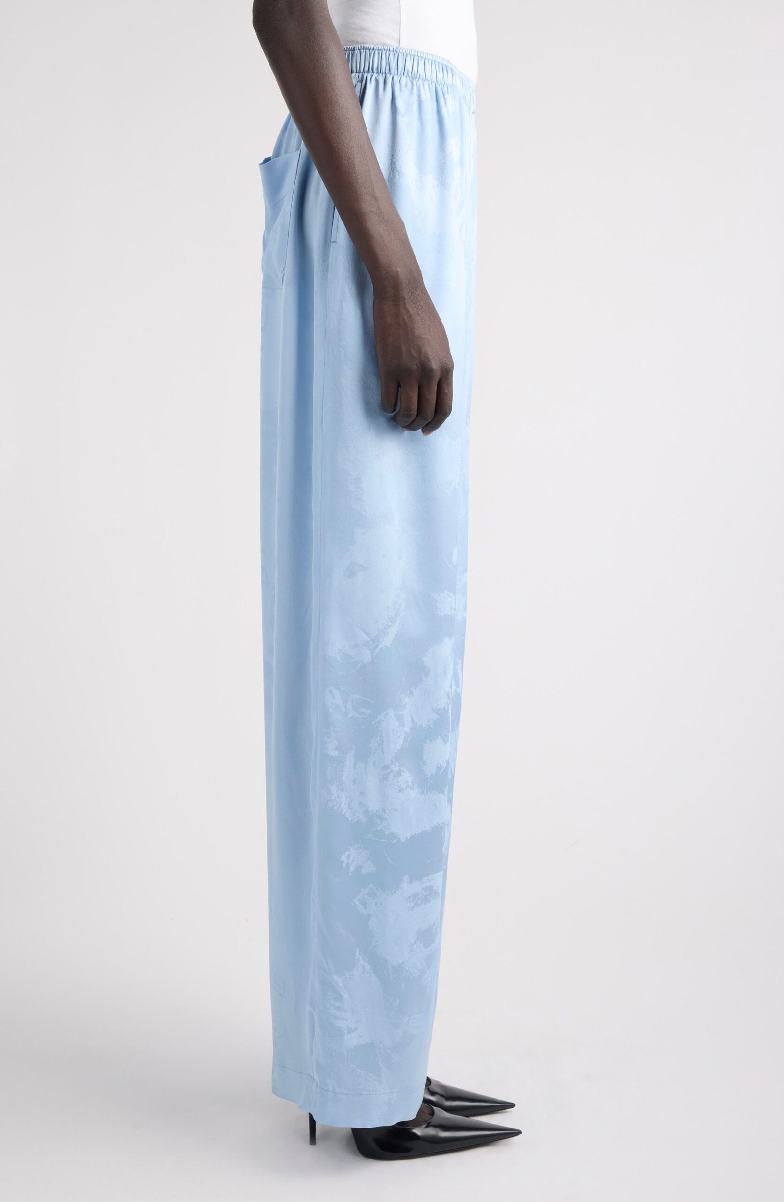 Balenciaga Washed Silk Jacquard Pajama Pants - Image 4